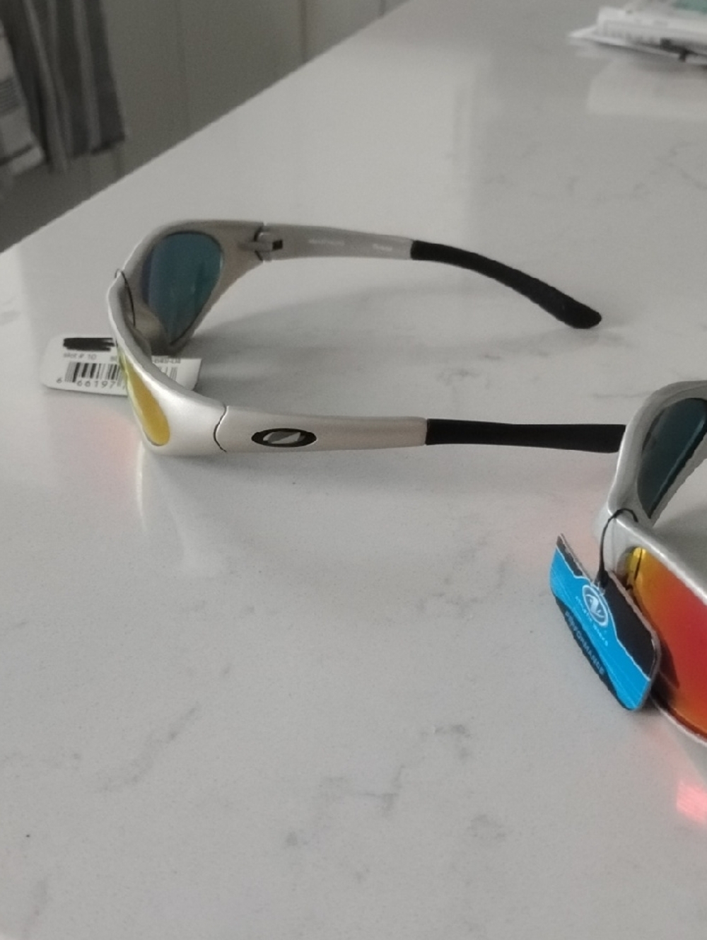2 Pair Silver Frame Sunglasses with Orange-Red Mirror Lenses - Picture 4 of 13